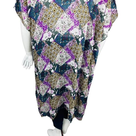 New Isle Of Mine Womans Sz One Size Floral Print Kimono Vacation NWT - Picture 8 of 9